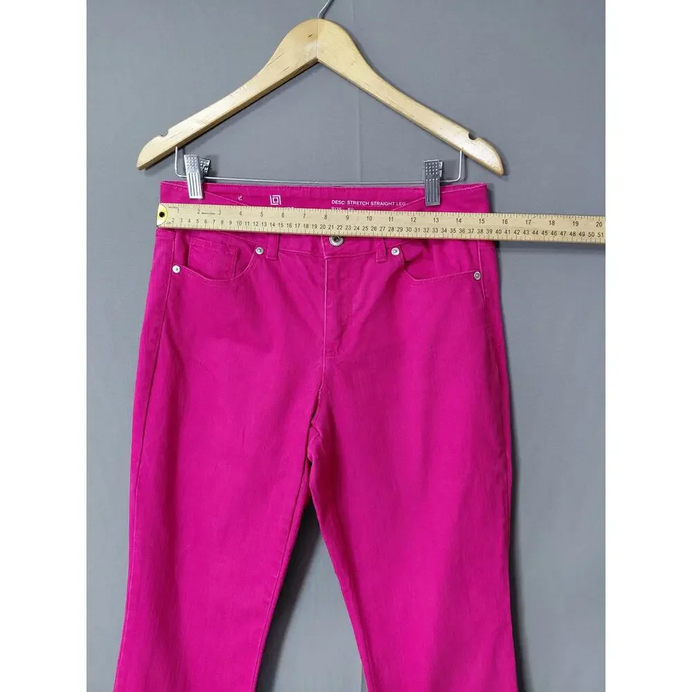 LIZ CLAIBORNE Pink Straight Stretch Pants Women Woven Size 6